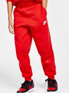 Nike Big Kids Club Fleece Jogger Pants Red Youths L